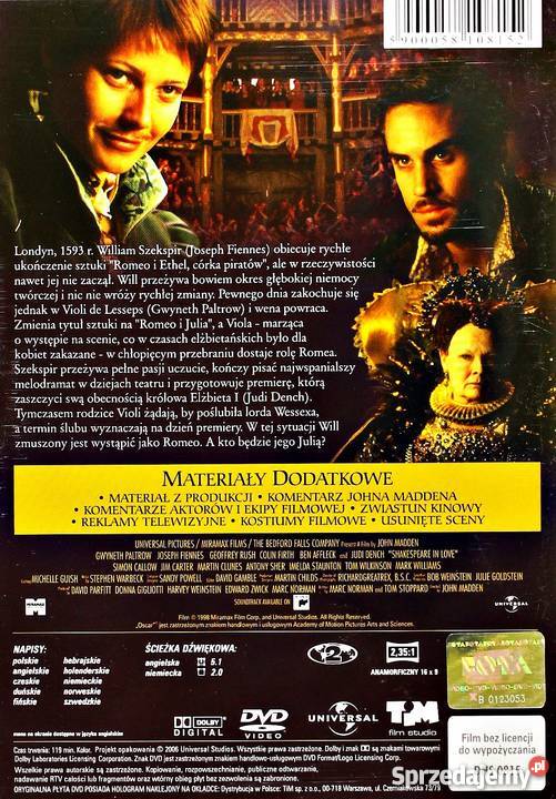 ZAKOCHANY SZEKSPIR JOSEPH FIENNES Kalisz
