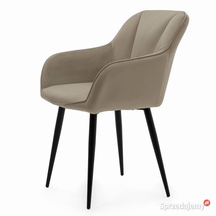 Ciemnobeżowe Krzesło Tapicerowane Lago Wysyłka 60cm Tarchały Małe sprzedam