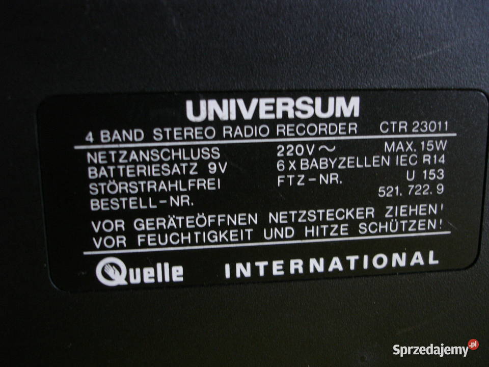 Radiomagnetofon UNIVERSUM CTR23011 lubuskie Zielona Góra