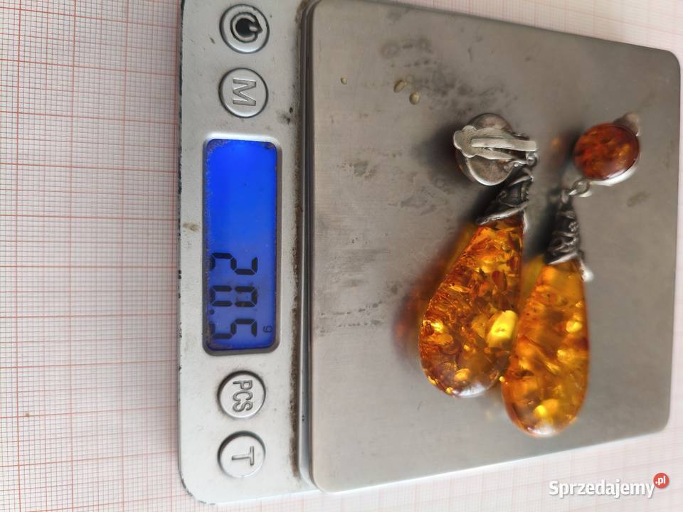 Klipsy Bursztyn Vintage Białystok