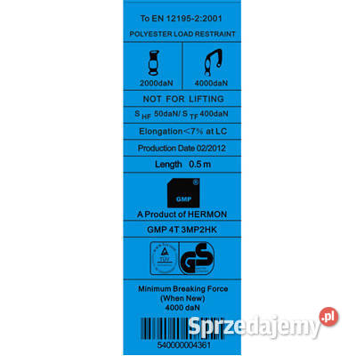 PAS TRANSPORTOWY 40T 30M B50MM METKI 2026 EN sprzedam