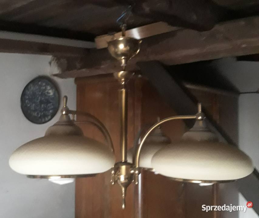 Stylowy 4ramienny żyrandol mosiężny Amplex Lampy wiszące Bytom sprzedam