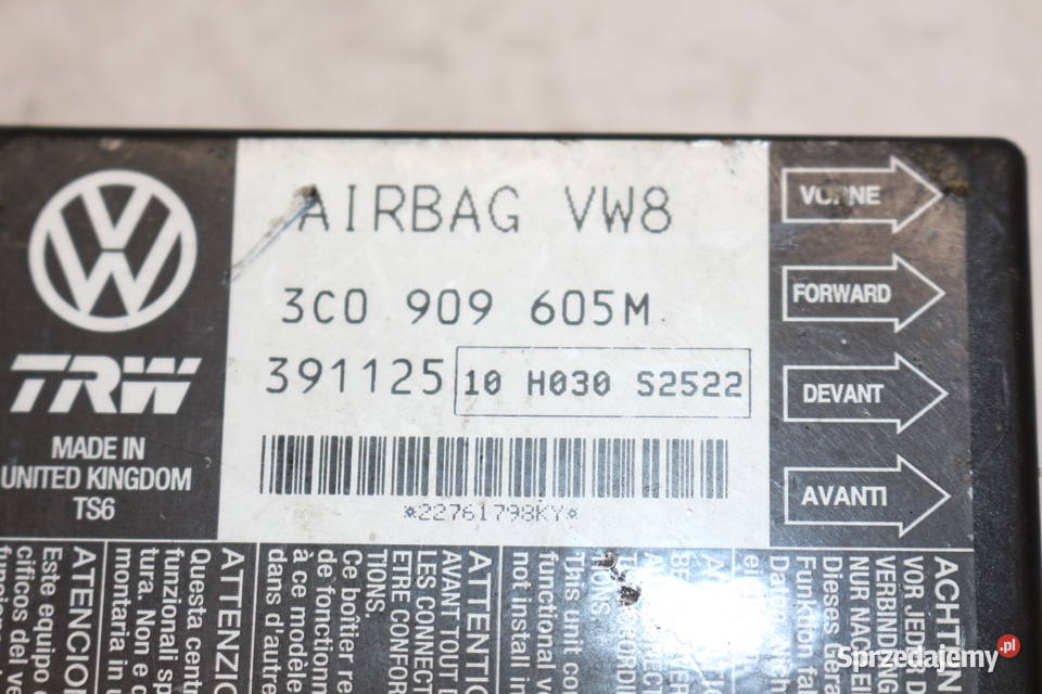 VOLKSWAGEN PASSAT B6 0510 SENSOR PODUSZEK AIRBAG Prochowice
