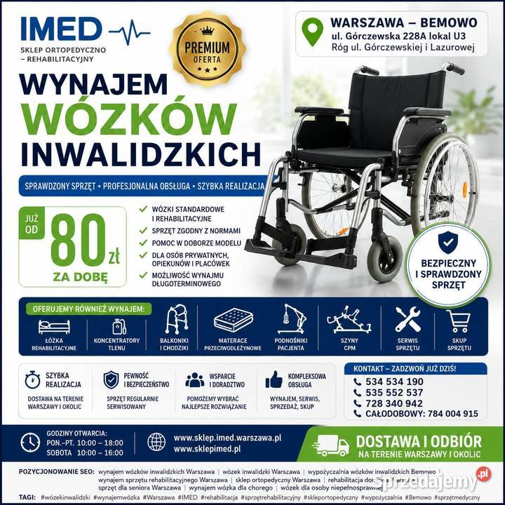 lektryczne łóżko rehabilitacyjne wynajem Warszawa