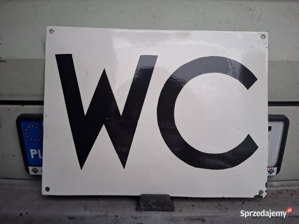 STARA TABLICA WC EMALIA EMALIOWANA WATER CLOSET Korfantów