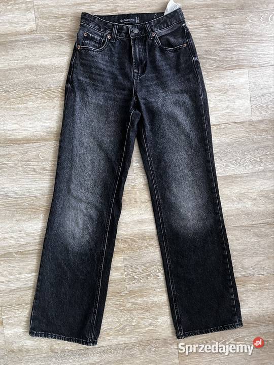 Jeansy Stradivarius XS czarne jeansy