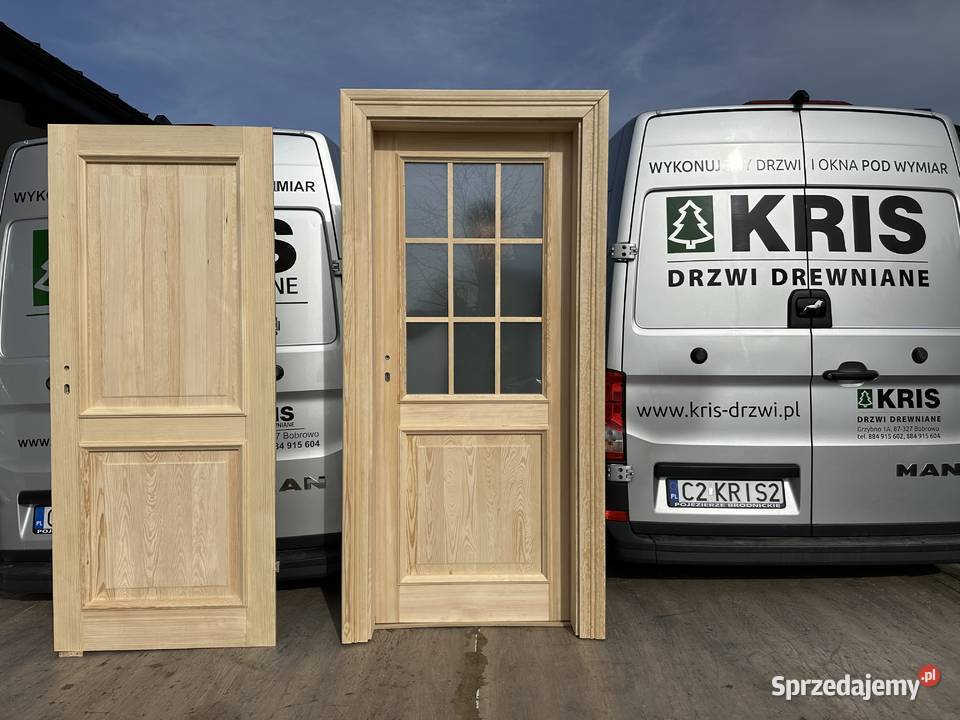 Drzwi lite drewniane z listewką ozdobną NA KAŻDY 205cm mazowieckie Warszawa sprzedam