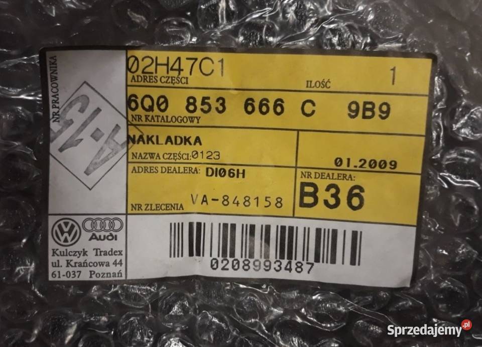 Kratka zderzaka VW polo 9n 12kat Motoryzacja sprzedam