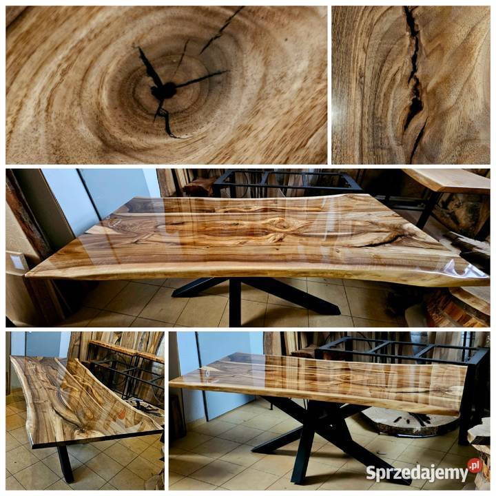 Stół orzech włoski 200x100 lite drewno 75cm