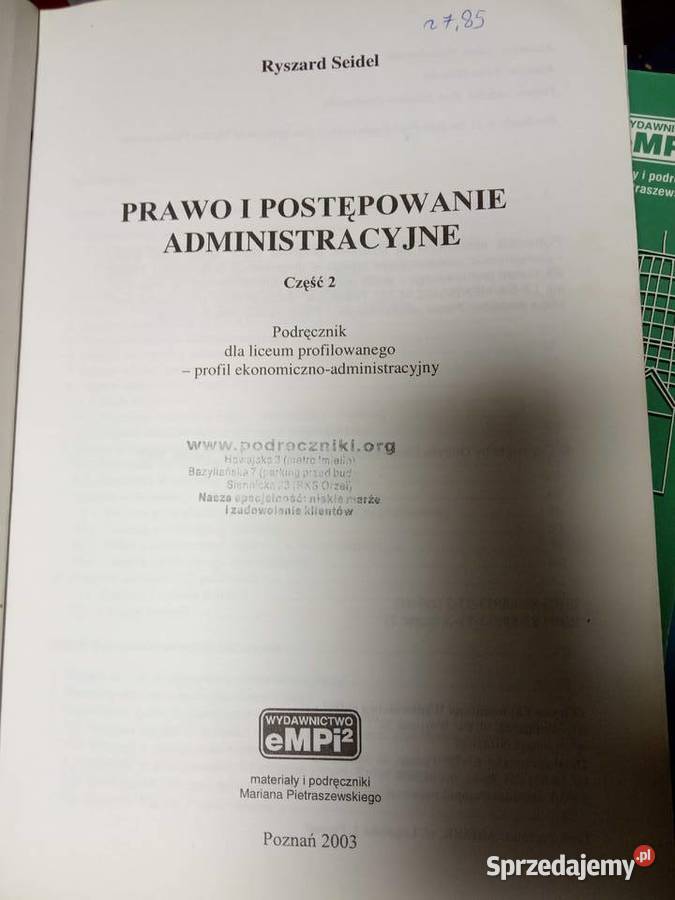 Prawo i postępowanie administracyjne antykwariat mazowieckie Warszawa