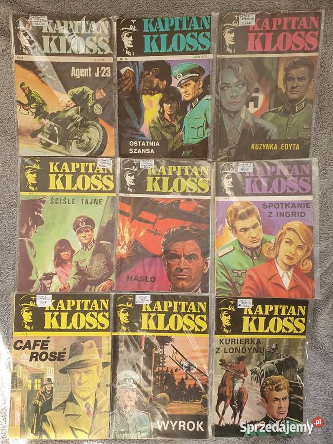 Kapitan Kloss zestaw 19 zeszytów wydanie 2 historyczne i wojenne