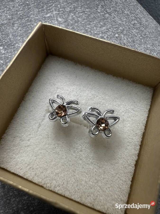 Kolczyki srebrne motyle motylki motyl motylek Jasło sprzedam