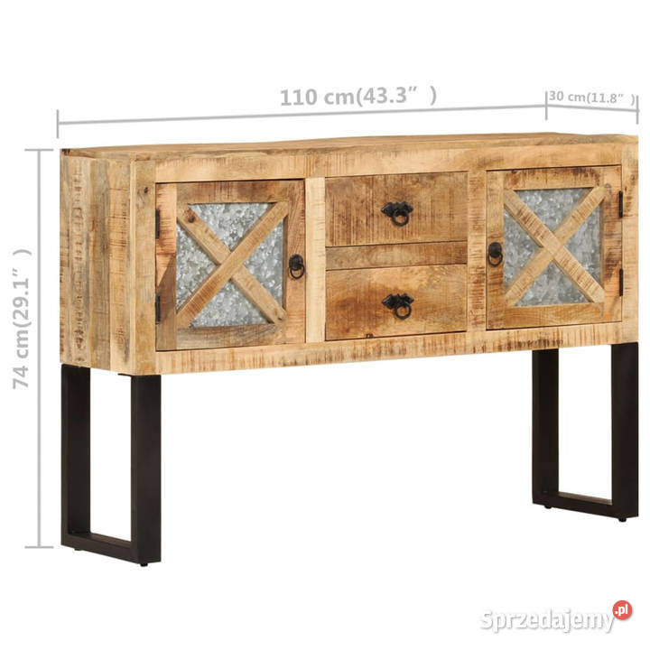 Szafka 110x30x74 surowe drewno mango WM328275 Pozostałe mazowieckie Warszawa