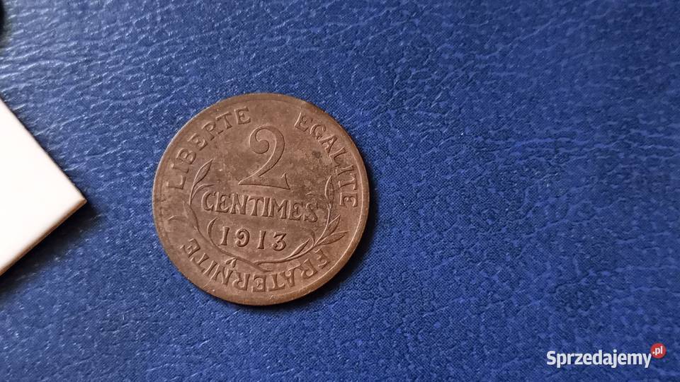 Stare monety 2 centym 1913 Francja Lesko