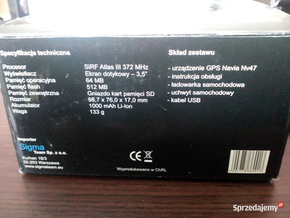 Nawigacja GPS Navia Nv47 uszkodzona na części Knurów