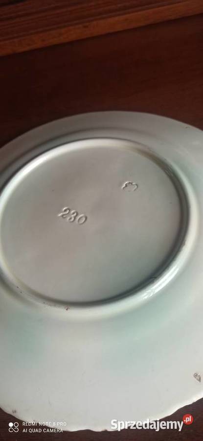 Secesyjny talerze ceramiczny ptaszki i winorośle Gdańsk