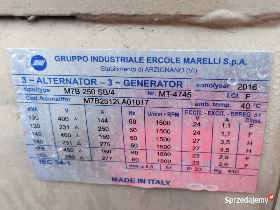 Silnik Perkins 6 cylindrowy turbo z Prądnicą 130 Strzyżew