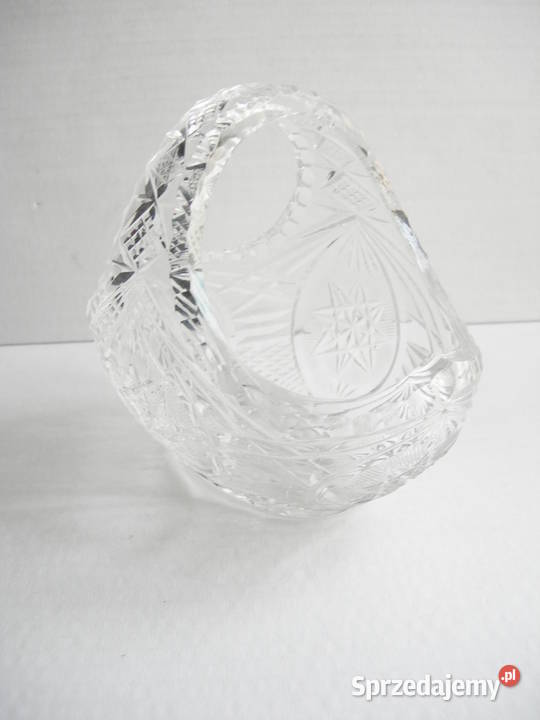 kryształowy koszyczek vintage PRL Częstochowa
