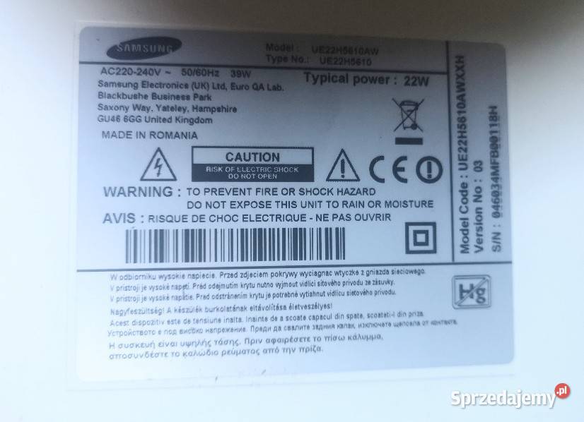 TV LED Smart 22 cale Full HD Samsung z DVBT Telewizory Warszawa