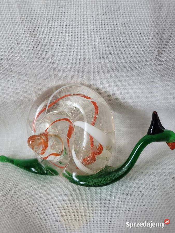 Urocza figurka ŚLIMAK szklo włoskie Łódź