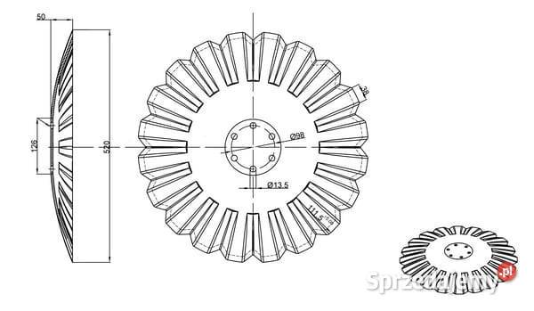 Talerz brony Agresiv 520x5 060305N małopolskie Kamionna