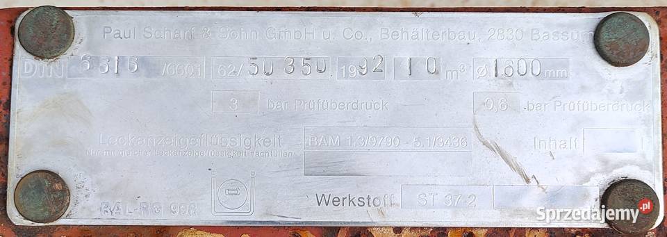 Zbiornik na paliwo deszczówkę 10000L łódzkie Radomsko
