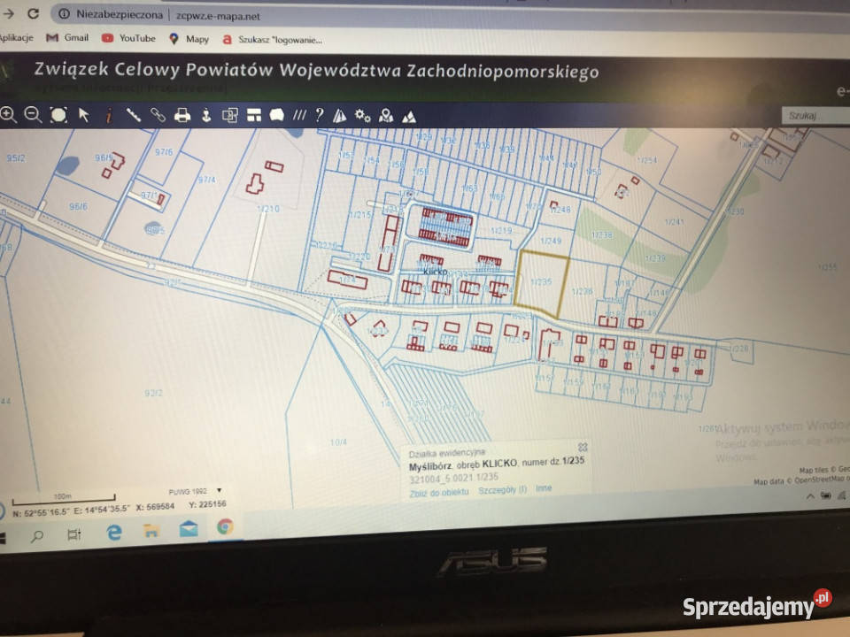 Myślibórz Klicko działka budowlana sprzedam