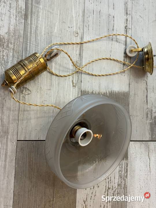 Orginalna stara lampa wisząca z przeciwwagą i