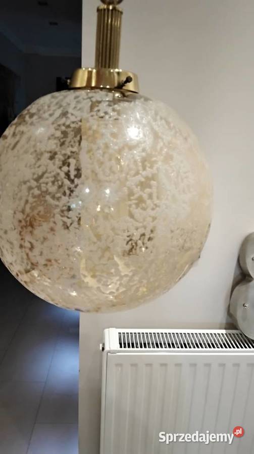 Lampa Wisząca SAKU Szklana Kula Vintage lata Nowa Sól