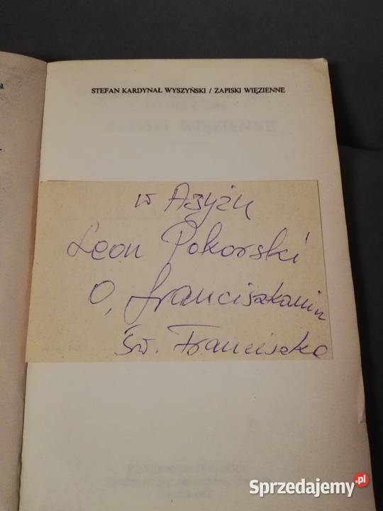 Stefan Wyszyński Zapiski więzienne Paryż 1982 śląskie Katowice
