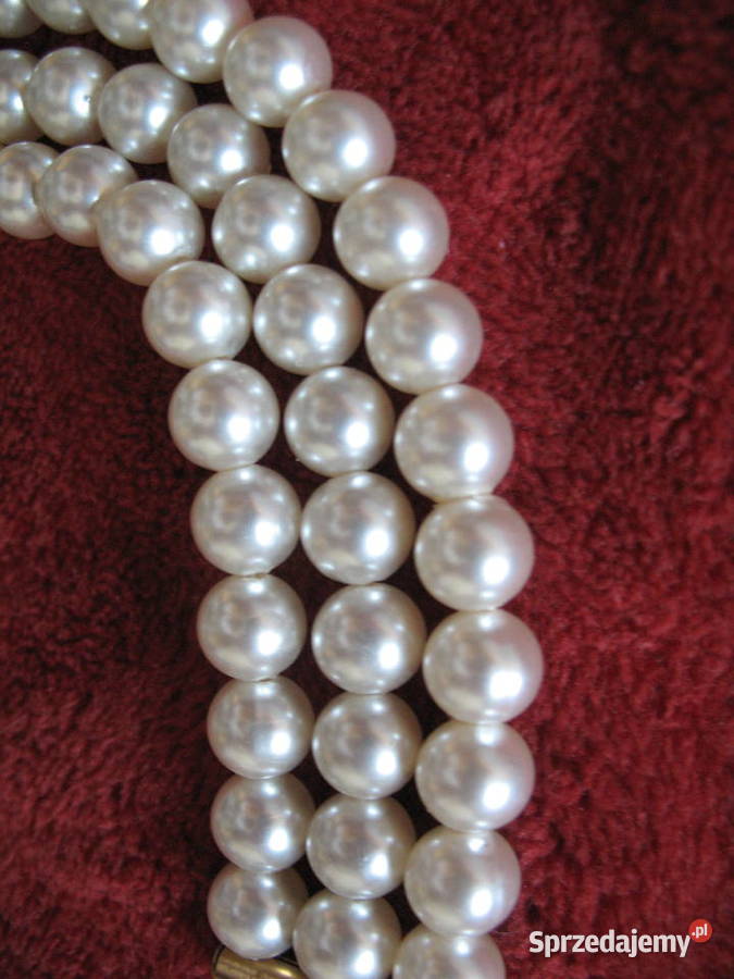 Perły naszyjnik Trzy rzędy pereł długość 40 Dla kobiet mazowieckie Siedlce