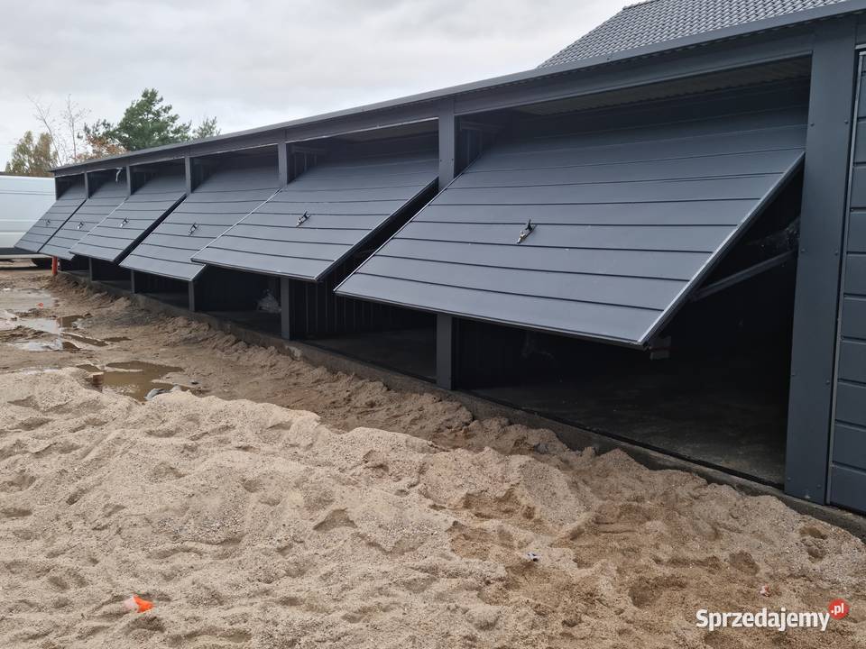 Garaż Blaszany GRAFITOWY zadaszenie bramy Garaże mazowieckie
