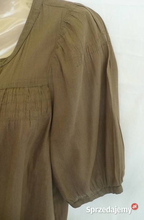 letnia bluzka damska 40 brązowy/beżowy