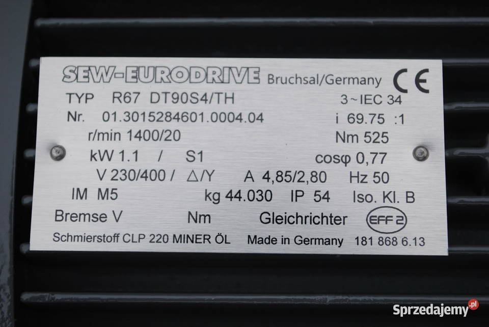 Motoreduktor 11kw 20obrmin FIRMY SEW Kargowa