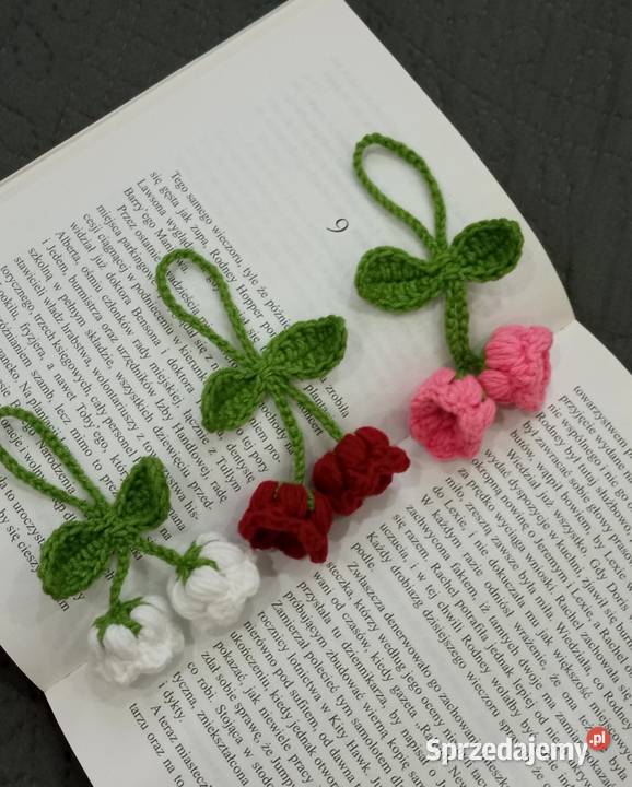 Kwiaty dzwonka wykonane na szydełku brelok łódzkie Łask