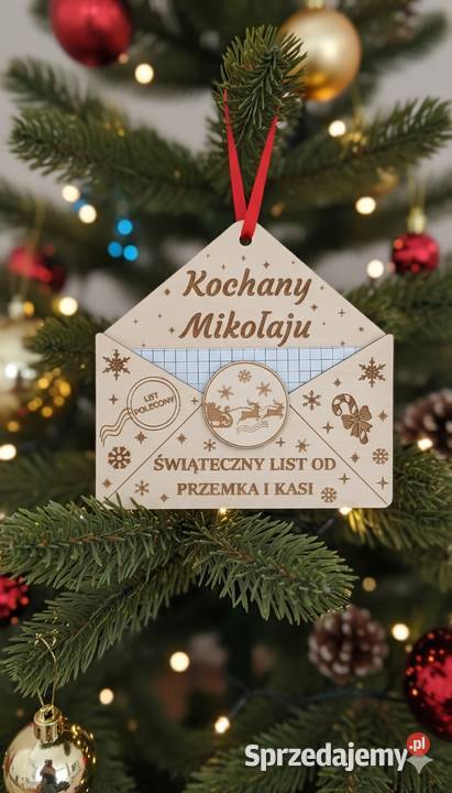 Drewniana Świąteczna Koperta na List do Świętego Warszawa