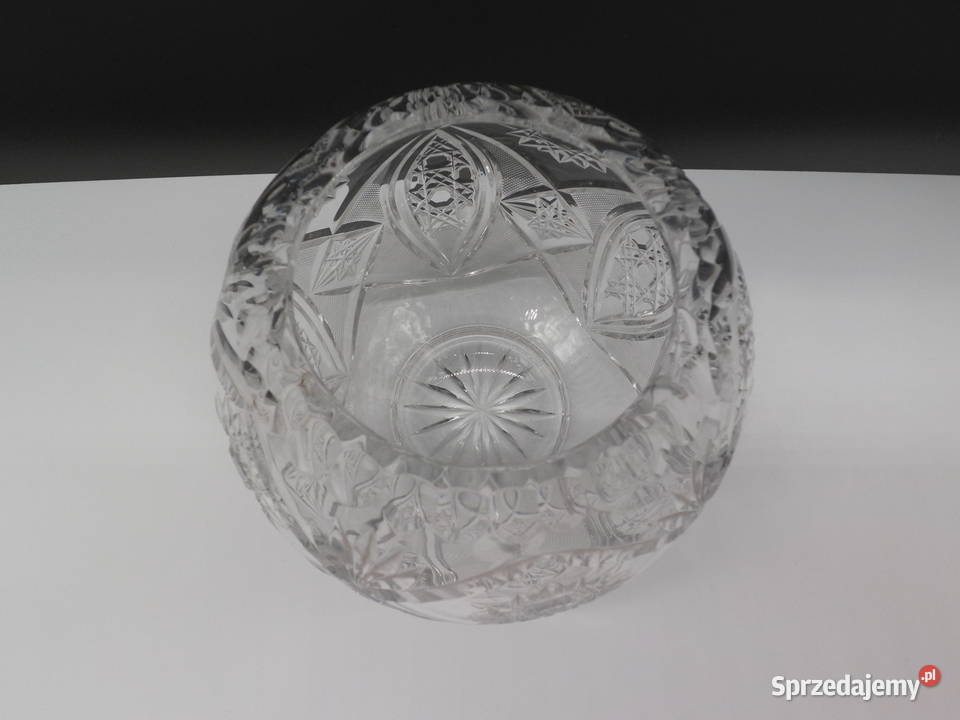 Wazon Kryształowy KULA Vintage PRL Szlif Porcelana i szkło wielkopolskie