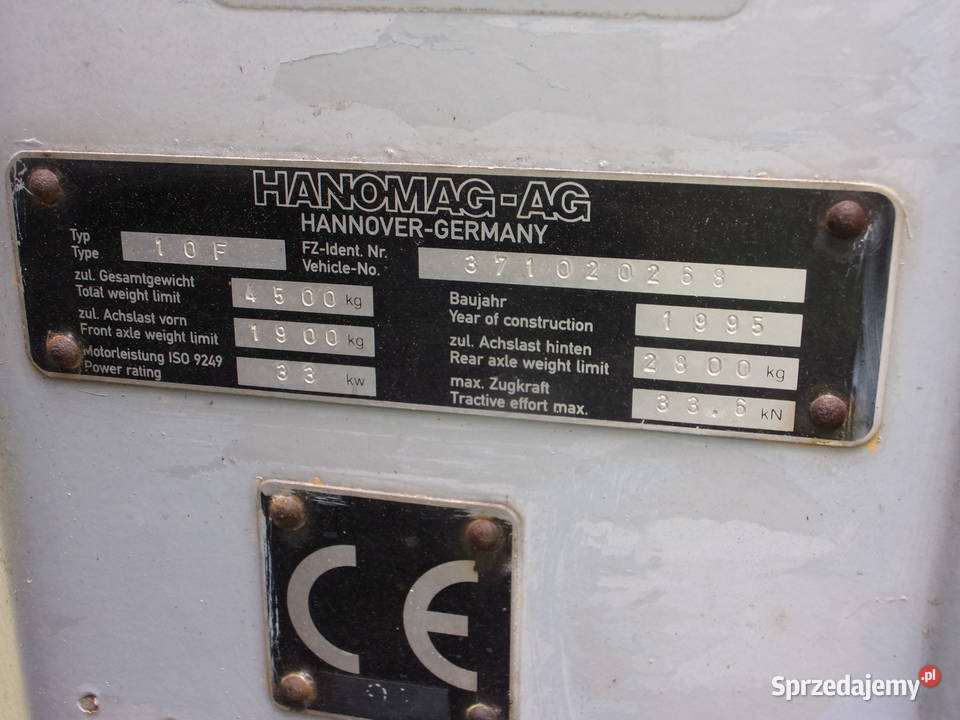 Ładowarka kołowa HANOMAGAG 10F z osprzętem Opoczno