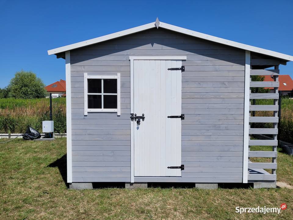 Domek narzędziowy ogrodowy z drewutnią montaż w Wrocław sprzedam