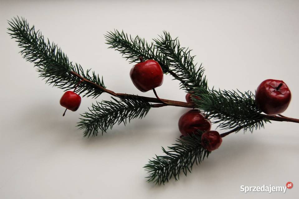 Gałązka świąteczna iglasta świerk jabłka 60 Lublin