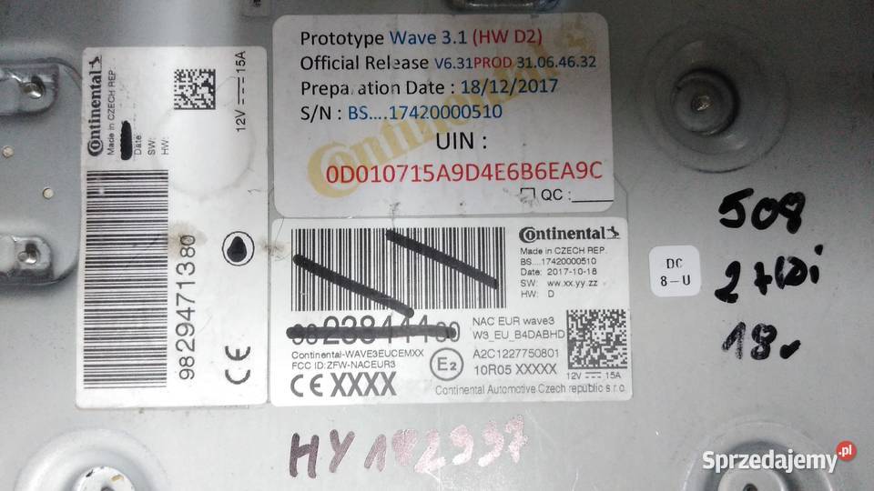 9829471380 Peugeot 508 nawigacja NAC Jarocin