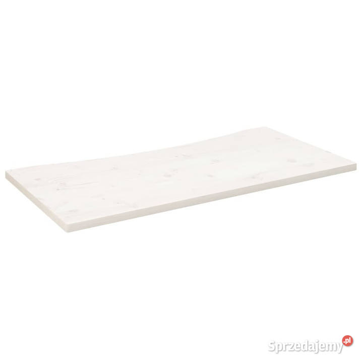 Blat biurka biały 100x60x25 lite drewno sosnowe