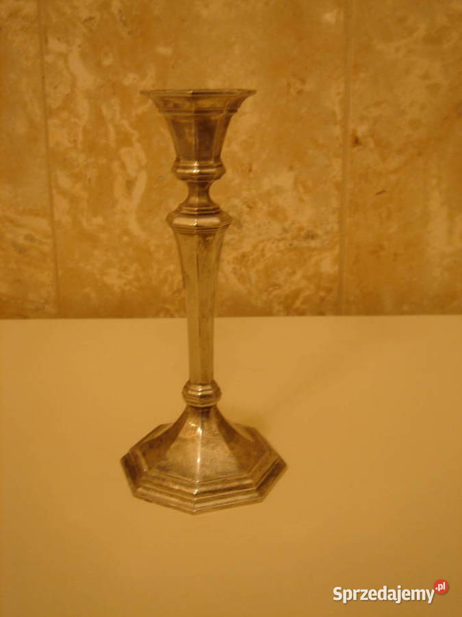 Stary świecznik metalowy o pięknej formie Dekoracje i ozdoby Łódź