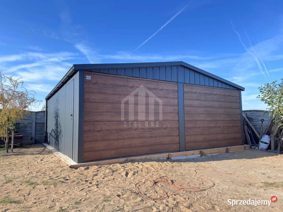 Garaż blaszany 6x58m 2x brama uchylna drzwi śląskie Mysłowice