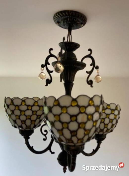 Lampa żyrandol witrażowa Tiffany pomorskie Kaliska
