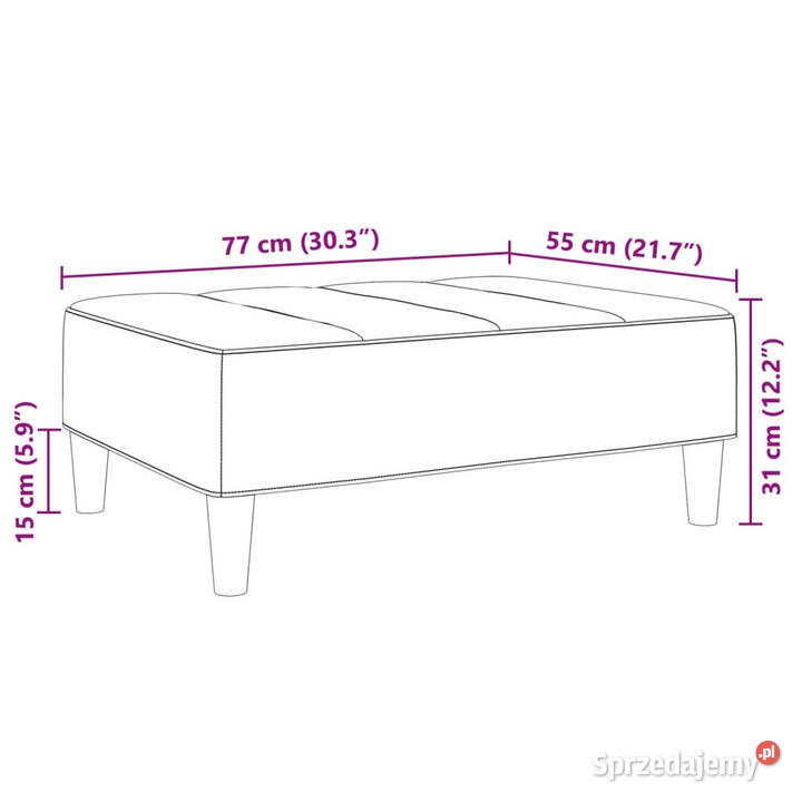 Podnóżek żółty 77x55x31 aksamit WM4007397 Meble mazowieckie Warszawa