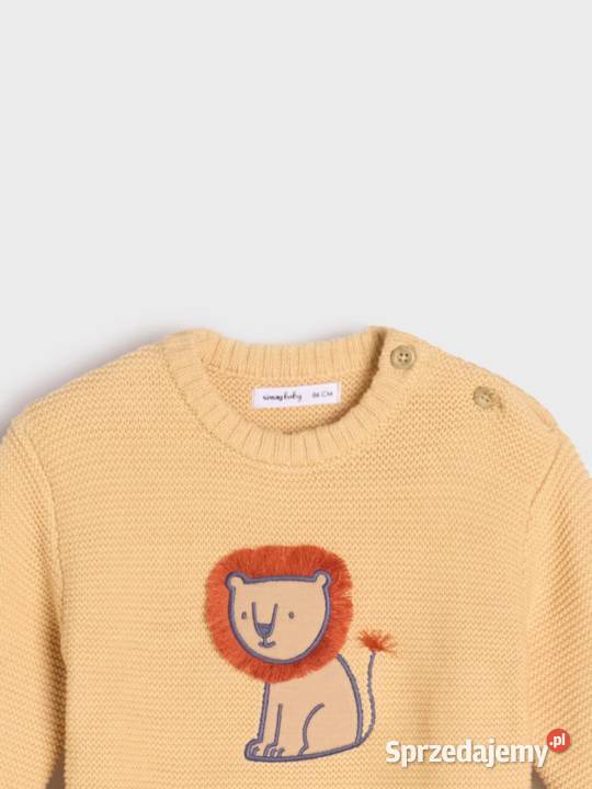 Sweter niemowlęcy Sinsay 68 pomarańczowy lew Szczecin