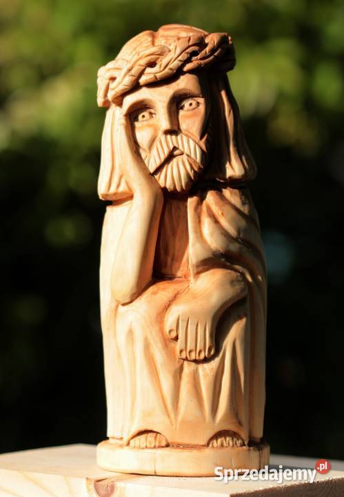 Jezus Frasobliwy rzeźba ludowa Rękodzieło Gniezno