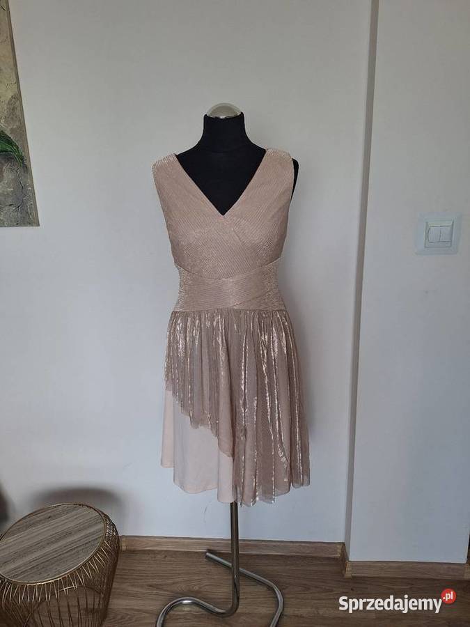 Piekna błyszcząca nude beżowa sukienka Orsay 38 małopolskie Kraków