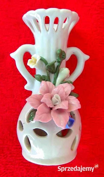 Piękny ażurowy wazon porcelana kwiaty z Niemiec śląskie Katowice sprzedam
